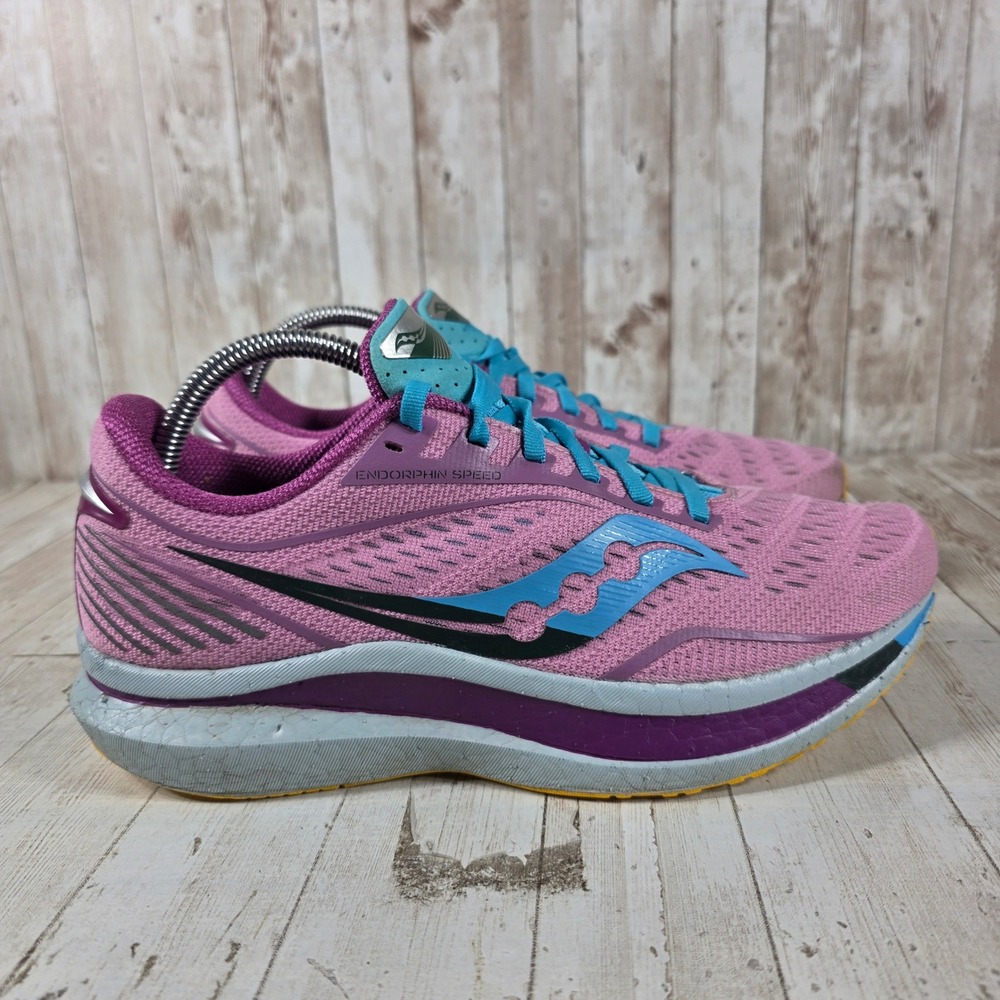 Saucony Endorphin Speed Pink Purple Blue Running Shoes Womens 10 S10597-26